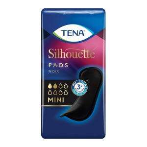 Tena Silhouette Serviettes Noir - Mini