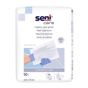 Seni Care Gants de Toilette Non Plastifiés - 50 pièces