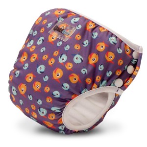 Culotte d'Apprentissage et Maillot de Bain 2 en 1 Bambinex Poisson Mauve - MEDIUM